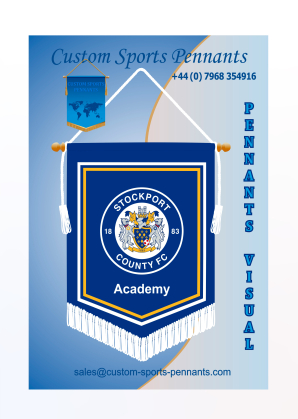 Unique custom sports pennants design featuring bespoke artwork